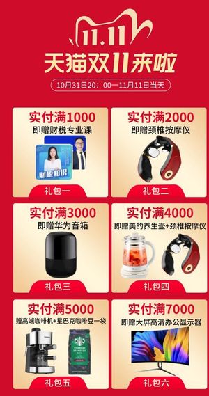 双11,活动海报,红色海报,电商海报,促