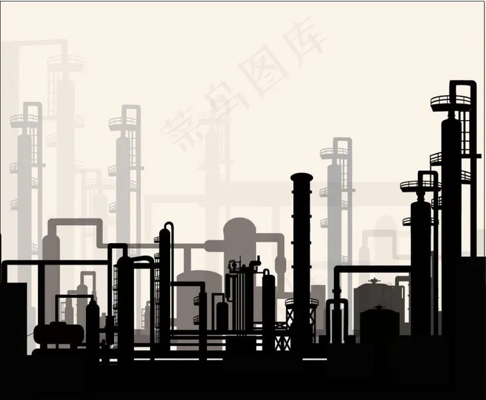 工业剪影图片eps,ai矢量模版下载