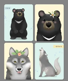 手绘卡通动物图片