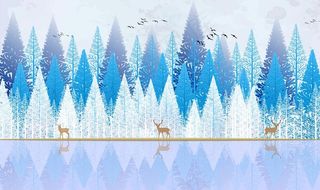 抽象麋鹿山水图片