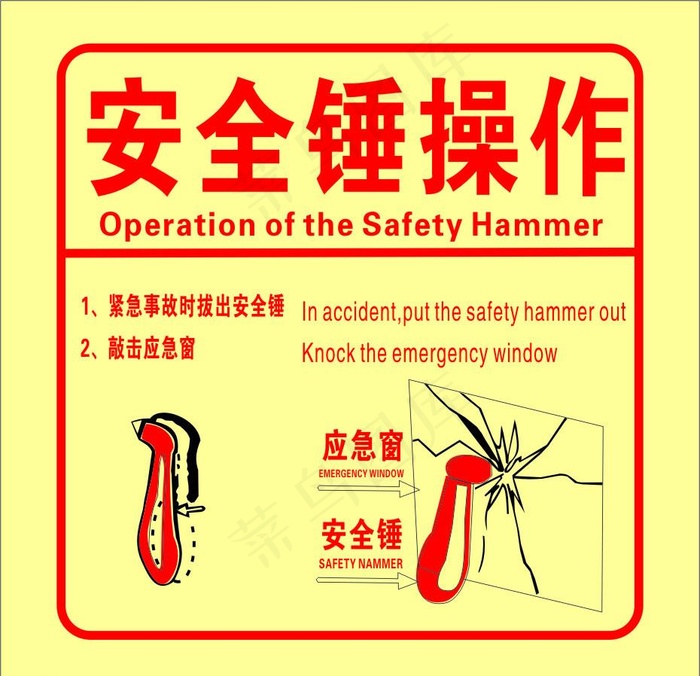 安全锤操作方法图片