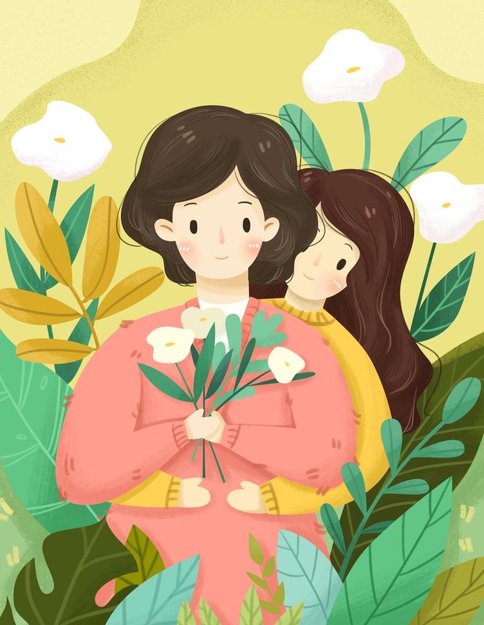 母亲节插画图片
