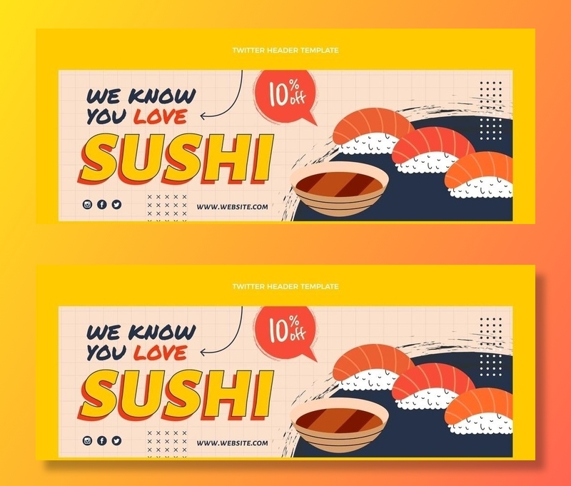 美食插画元素背景板图片ai矢量模版下载