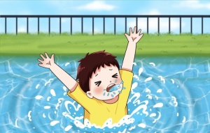 防溺水插画图片