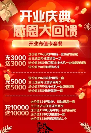 美容开业价格表图片