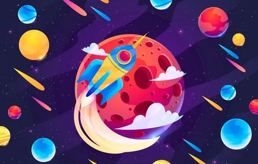 星球火箭背景图片 星球火箭背景图片