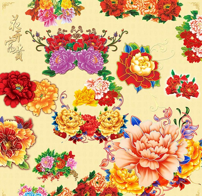 中式花图片(7000x7000)psd模版下载