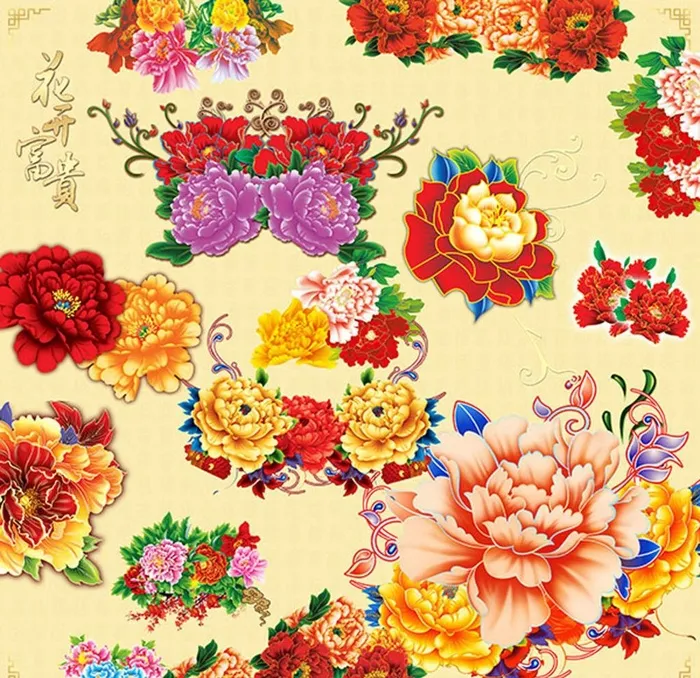 中式花图片(7000x7000)psd模版下载