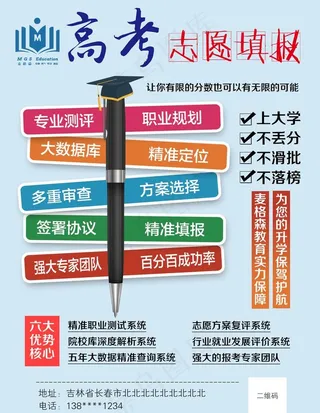 高考志愿填报海报图片