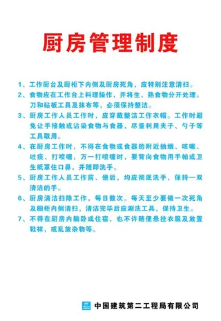 厨房管理制度图片