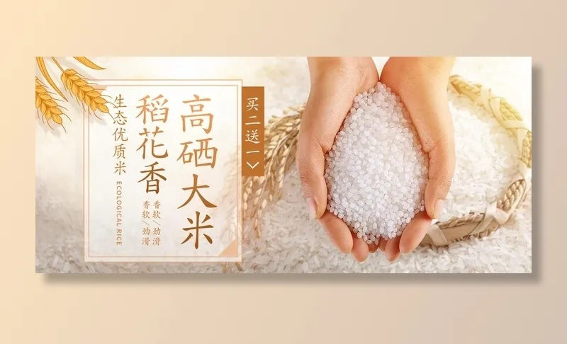 稻花香大米图片(1920x900)psd模版下载