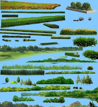 园林景观 花草合集 路沿花草图片