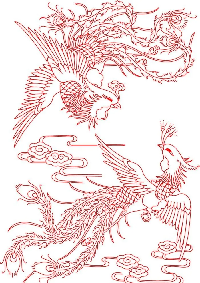 凤凰展翅图片ai矢量模版下载