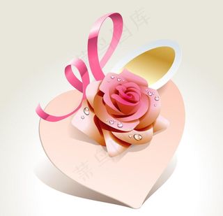 粉玫瑰爱心矢量图片