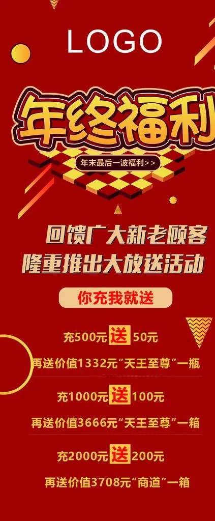 年终福利展架图片cdr矢量模版下载