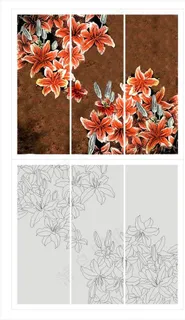 百合花移门图片