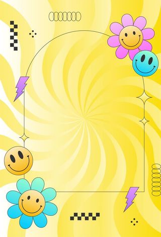 黄色卡通笑脸 背景图片