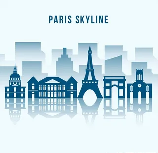 手绘城市建筑图片