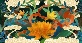 国潮祥云传统国风古风插画背景图片