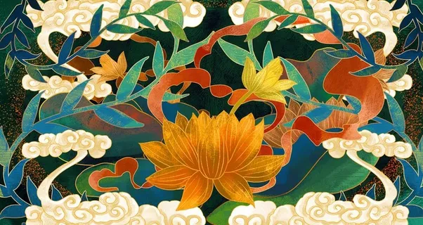 国潮祥云传统国风古风插画背景图片 国潮祥云传统国风古风插画背景图片