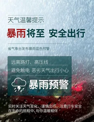 暴雨天气暴雨预警暴雨将至摄影图图片