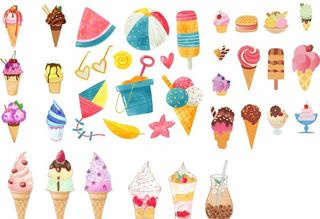 冰淇淋扁平图片