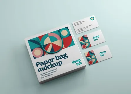 纸袋名片组合VI品牌样机图片