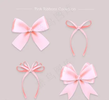 粉色丝带蝴蝶结图片