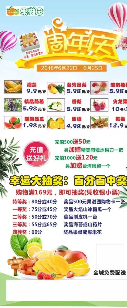 周年庆  水果图片cdr矢量模版下载