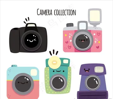 手绘卡通相机插图图片