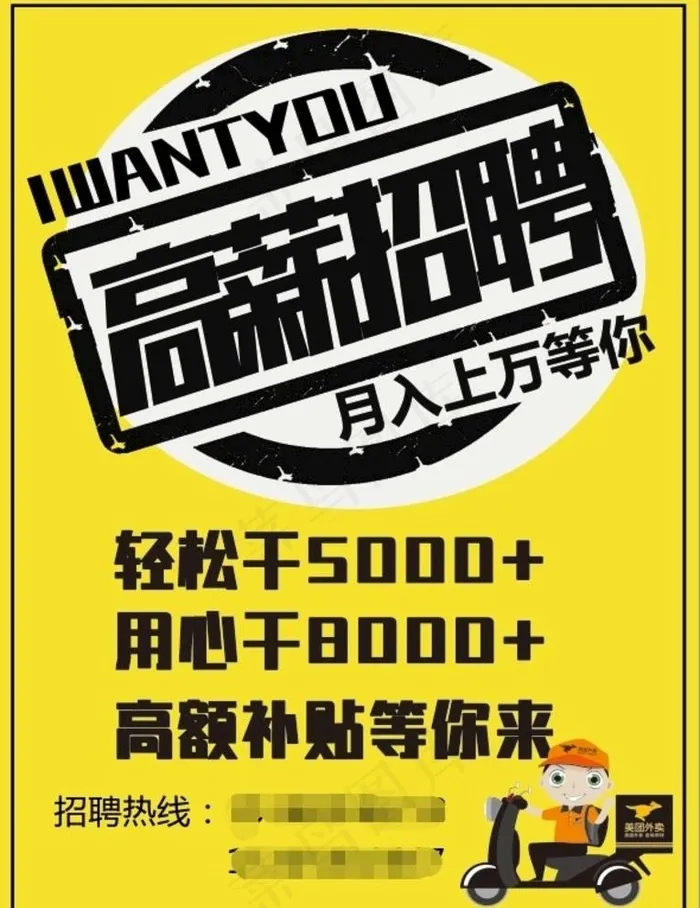 美团外卖招聘图片psd模版下载