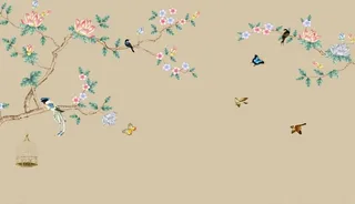 浮雕花 花鸟画 飞鸟 背景墙图片