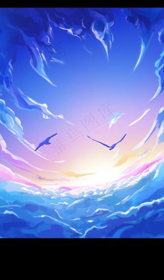 天空插画图片