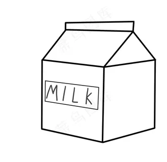 牛奶线稿图片