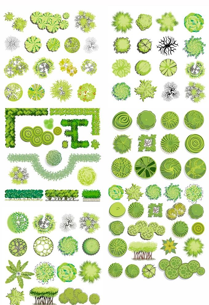 树木绿植景观矢量图片cdr矢量模版下载