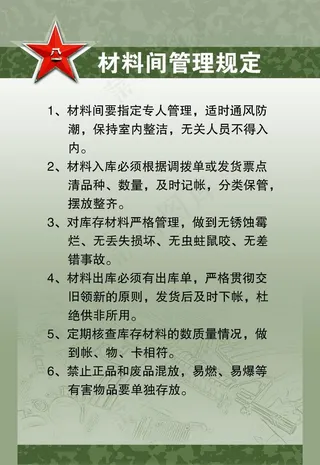 部队材料管理规定图片