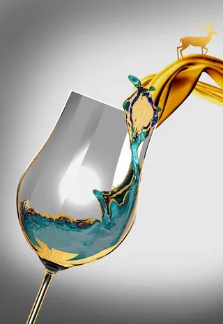 麋鹿酒杯装饰画图片