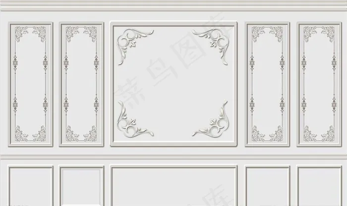 护墙板 欧式花纹 背景墙图片psd模版下载