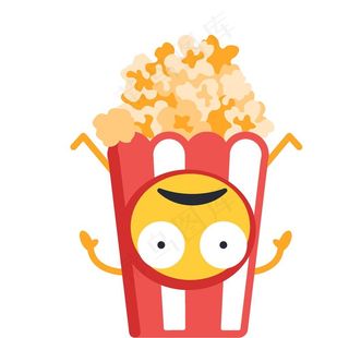 爆米花卡通矢量插画图片