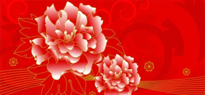金边牡丹花卉背景矢量素材图片ai矢量模版下载