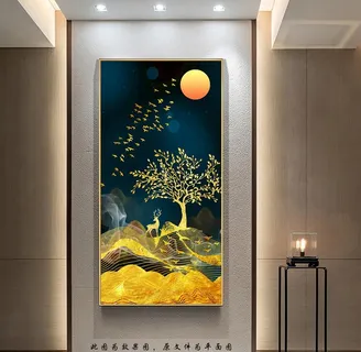 发财树麋鹿玄关图片