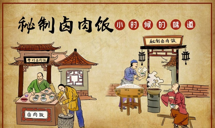 卤肉饭展板图片psd模版下载