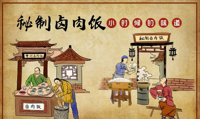 卤肉饭展板图片psd模版下载