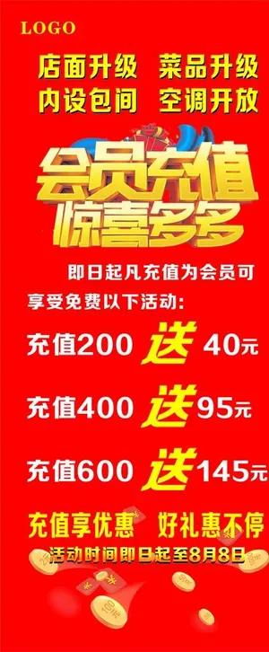 会员充值展架图片