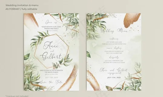 叶子邀请函图片