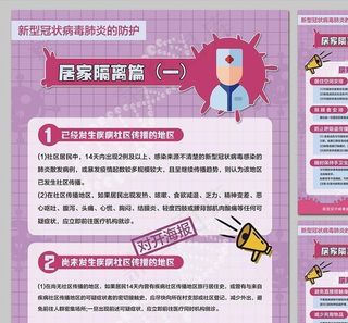 新冠肺炎居家隔离防护指南海报图片