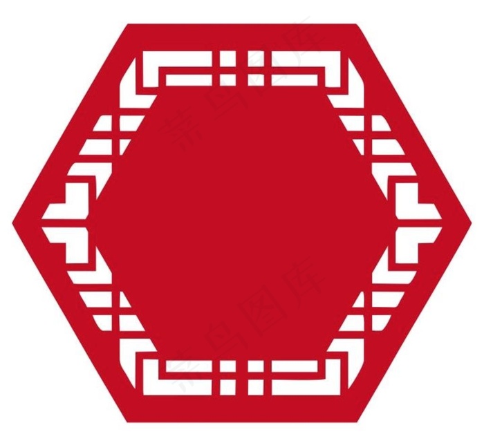 矢量六边形窗花纹图片cdr矢量模版下载