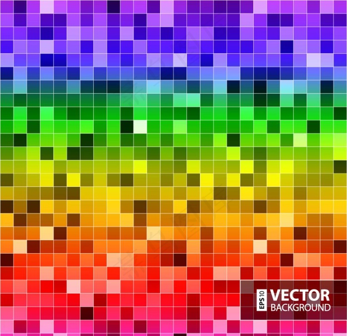 彩色马赛克背景矢量素材图片