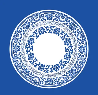 青花瓷国风矢量图形素材底纹花纹图片