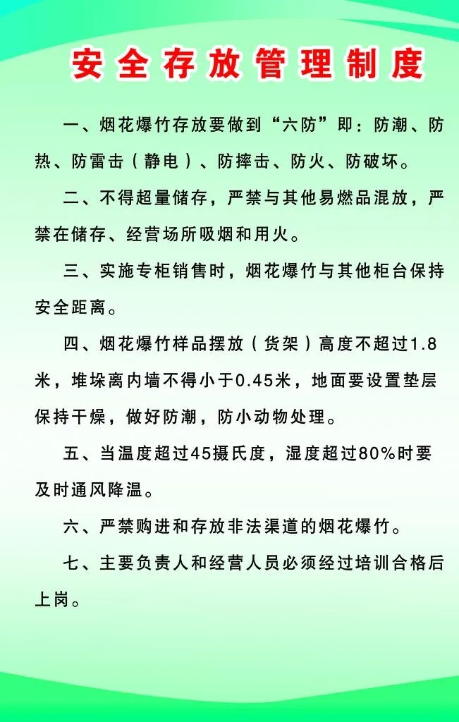 烟花安全存放管理制度图片(1701x2551)psd模版下载